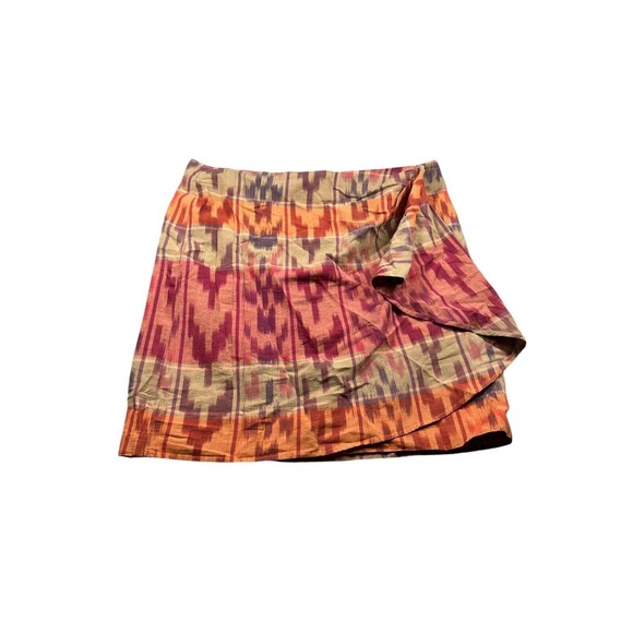 LAUREN‎ RALPH LAUREN  Geo-Motif Cotton-Linen Wrap Skirt Size 16 NWT - Picture 1 of 5